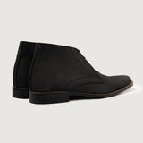 Corry Chukka Black Nubuck Leather Boots For Men - Reinforced Heel Counter & Precision Double-Row Stitching Detail