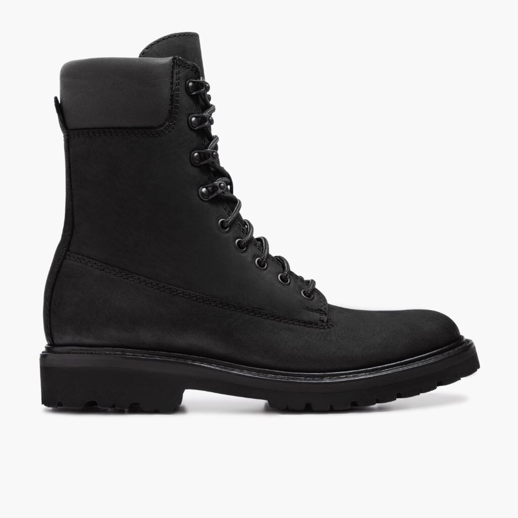 Black Full-Grain leather Boots - Goodyear Welt Construction & Front Toe Box Detail