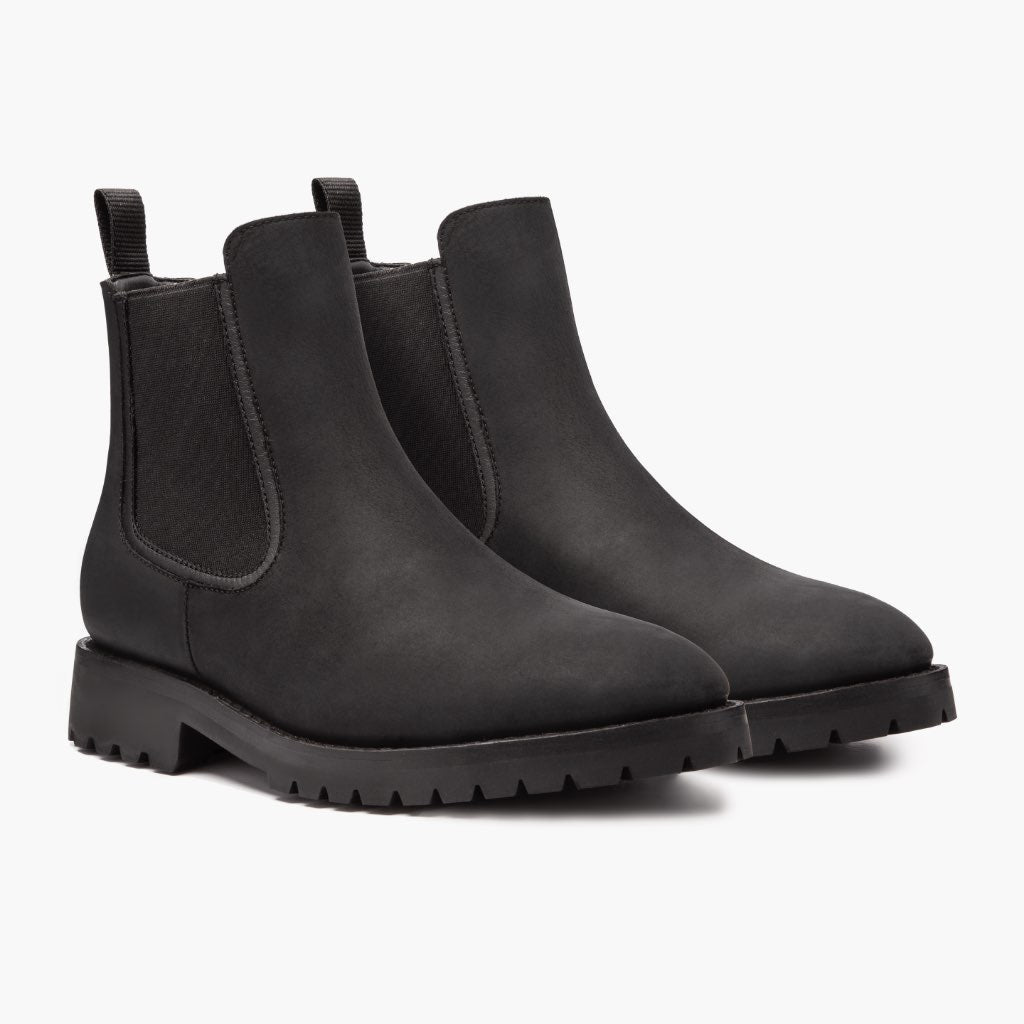 Legend Black Matte Leather Boots in Black Full-Grain Leather - Lateral Side Profile View | Buy Online