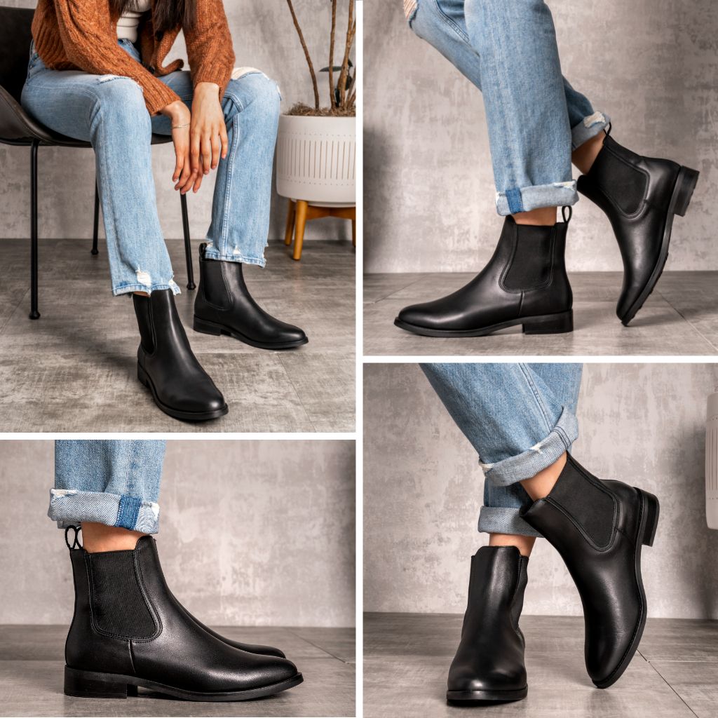 Styled On-Foot Perspective Demonstrating Ankle Fit & Silhouette on Model