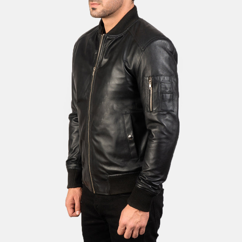 Bomia MA-1 Leather Bomber Jacket