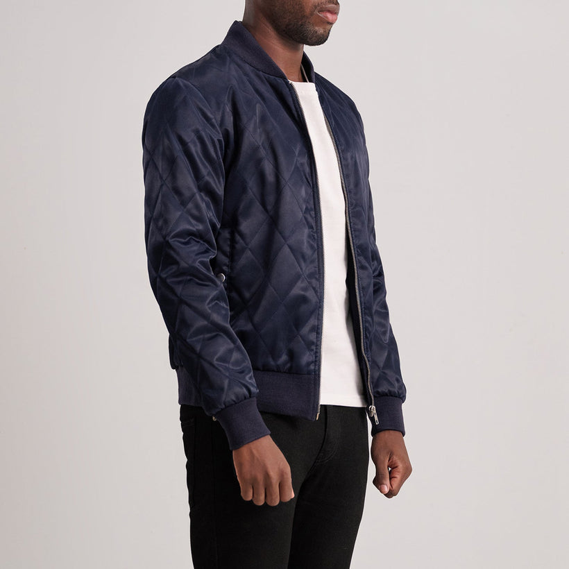 Danson Quilted Blue Varsity Jacket