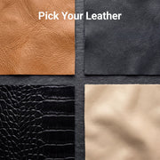 
Close-Up Detail of Classic Collar & Heavy-Duty Zipper Hardware on Design Your Custom Leather Jacket | Free Shipping & Alteration