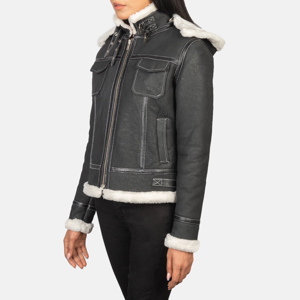 
Fiona Hooded Shearling Jacket – alternate product view 2