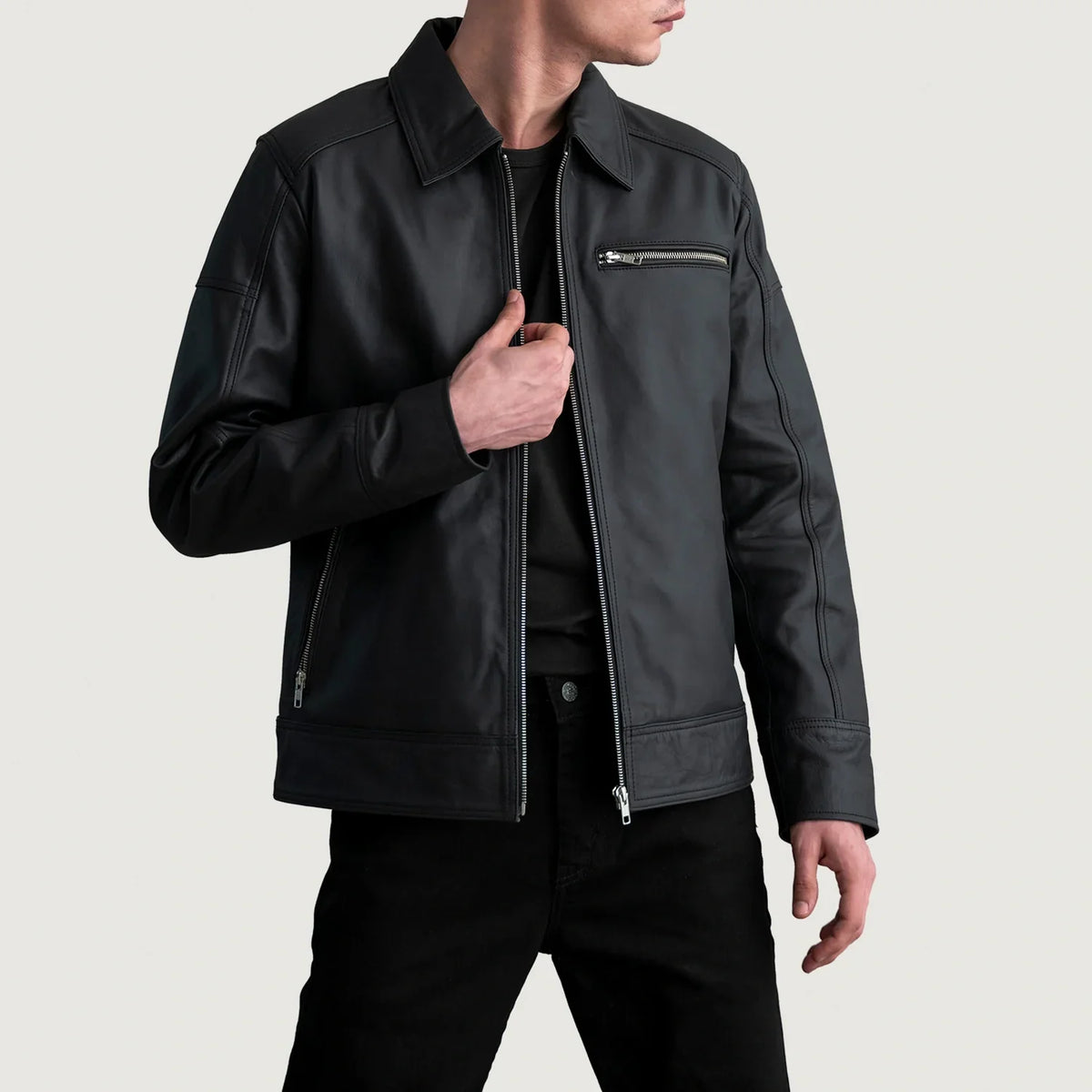 
Lavendard Leather Biker Jacket – alternate product view 1