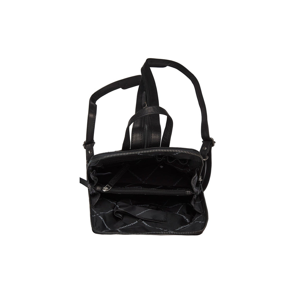Claire Full-Grain Leather Backpack - Structured Side Profile Showing Gusset Depth & Expansion Capacity