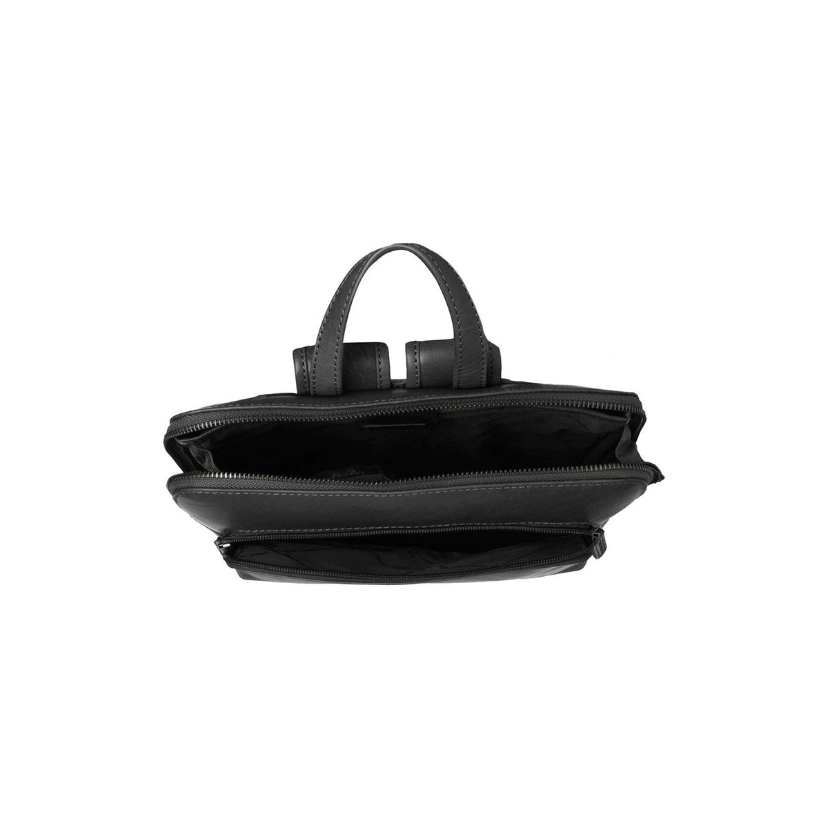 
Solid Antique Brass Hardware & Heavy-Duty Dual Zipper Detail on Fornella Full-Grain Leather Backpack