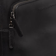 
Classic 100% Full-Grain leather Backpack - Rear Perspective Showing Reinforced Leather Straps & Stitching