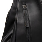 
Classic 100% Full-Grain leather Backpack - Rear Perspective Showing Reinforced Leather Straps & Stitching