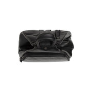 
Howard Full-Grain Leather Backpack - Structured Side Profile Showing Gusset Depth & Expansion Capacity