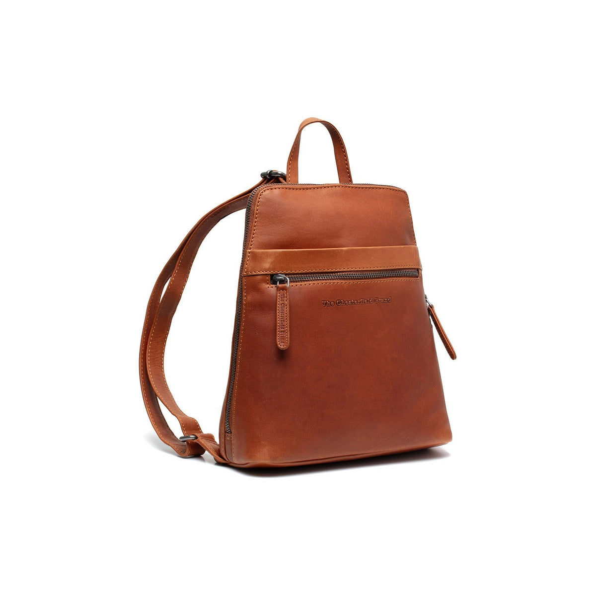 
Cognac Leather Backpack Linford, front view