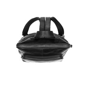 
Naomi Full-Grain Leather Backpack - Structured Side Profile Showing Gusset Depth & Expansion Capacity