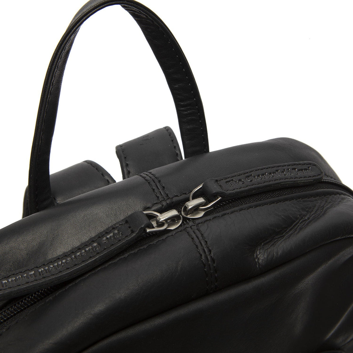 
Solid Antique Brass Hardware & Heavy-Duty Dual Zipper Detail on Santana Full-Grain Leather Backpack
