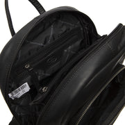 
Tan 100% Full-Grain leather Backpack - Rear Perspective Showing Reinforced Leather Straps & Stitching