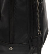 
Santana Full-Grain Leather Backpack - Structured Side Profile Showing Gusset Depth & Expansion Capacity