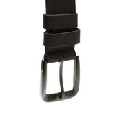 
Copper Full-Grain Leather Belt - Structured Side Profile Showing Gusset Depth & Expansion Capacity
