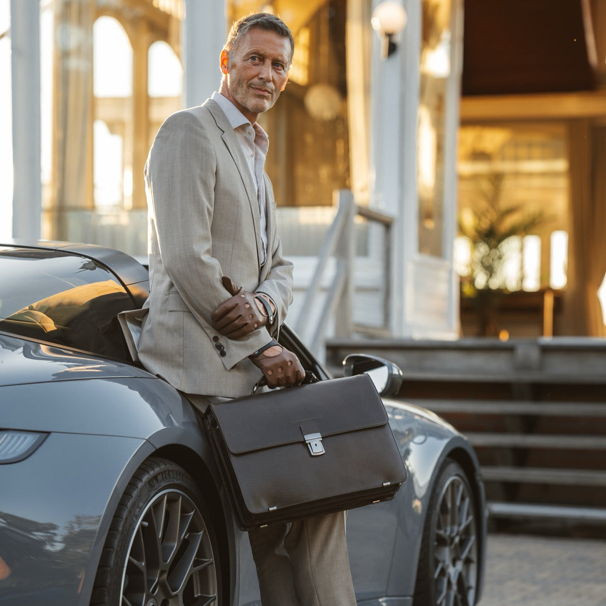 
Salvatore Full-Grain Leather Briefcase – alternate product view 3