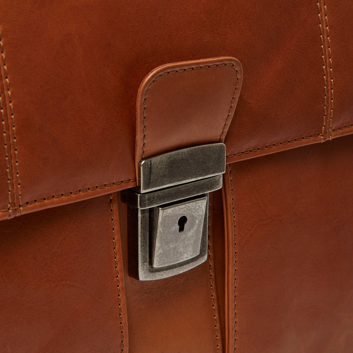 
Cognac Leather Briefcase Stuttgart, detail view 4