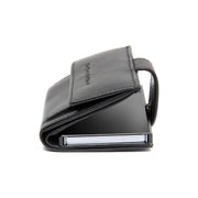 
Lesina Full-Grain Leather Card Holder - Structured Side Profile Showing Gusset Depth & Expansion Capacity