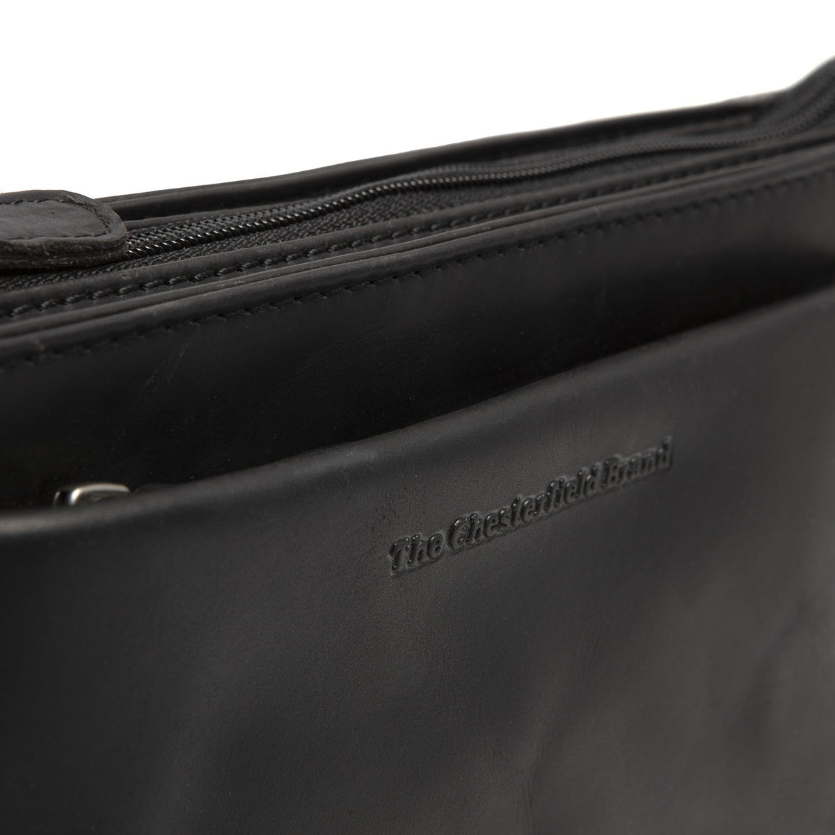 
Southampton Full-Grain Leather Crossbody Bag - Structured Side Profile Showing Gusset Depth & Expansion Capacity