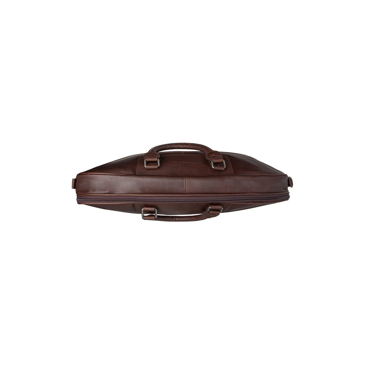 
Close-Up Detail of Classic Collar & Heavy-Duty Zipper Hardware on Leather Garment Bag Josh