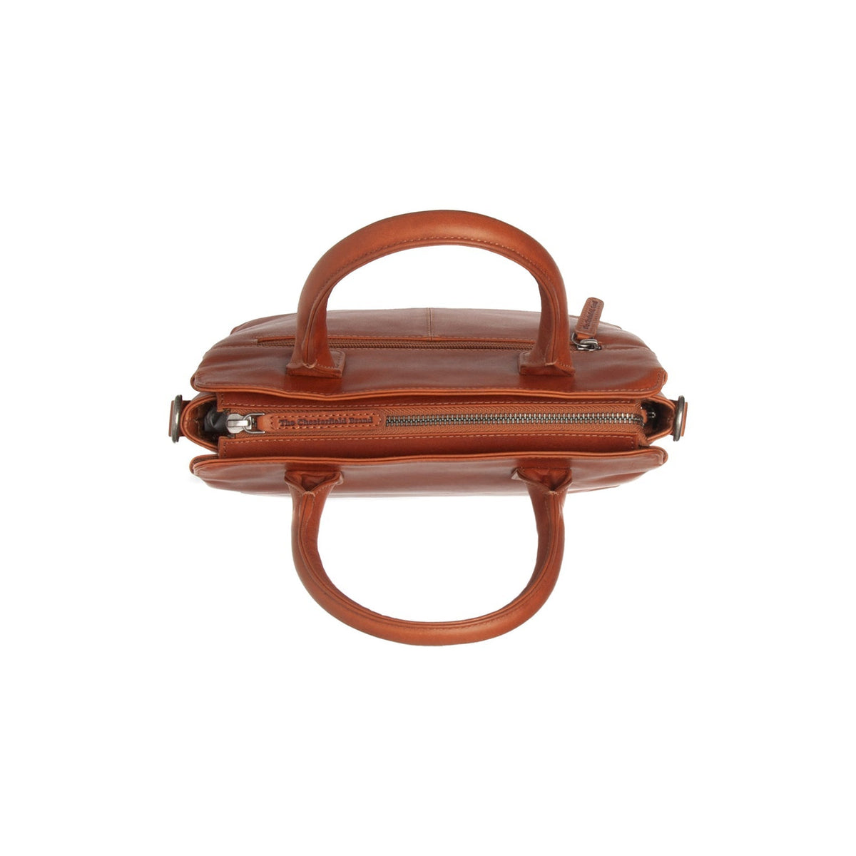 
Cognac Leather Handbag Hermosa, detail view 3