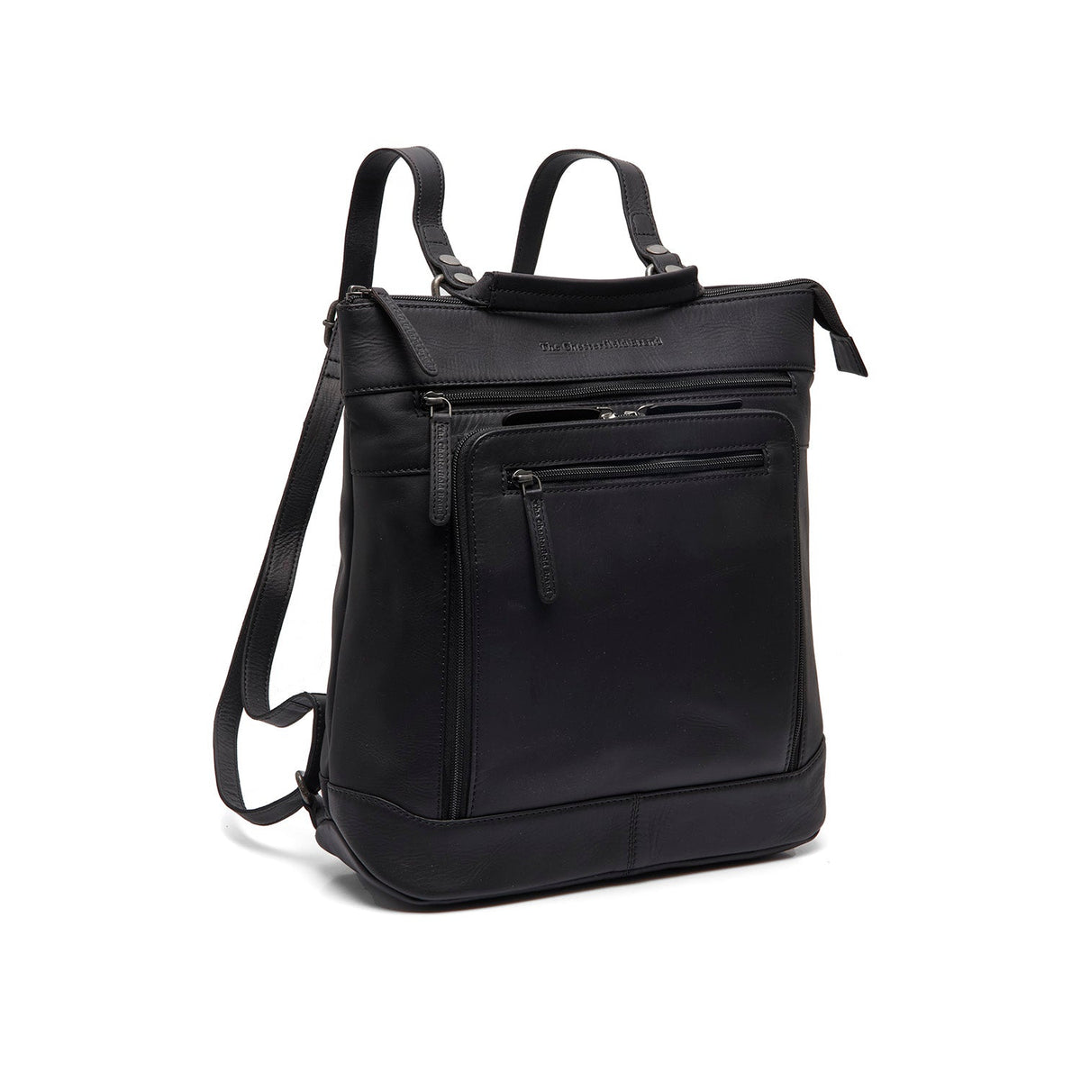 
Caldero Full-Grain Leather Laptop Backpack in Classic 100% Full-Grain Leather - Full Exterior Front Profile View | Buy Online