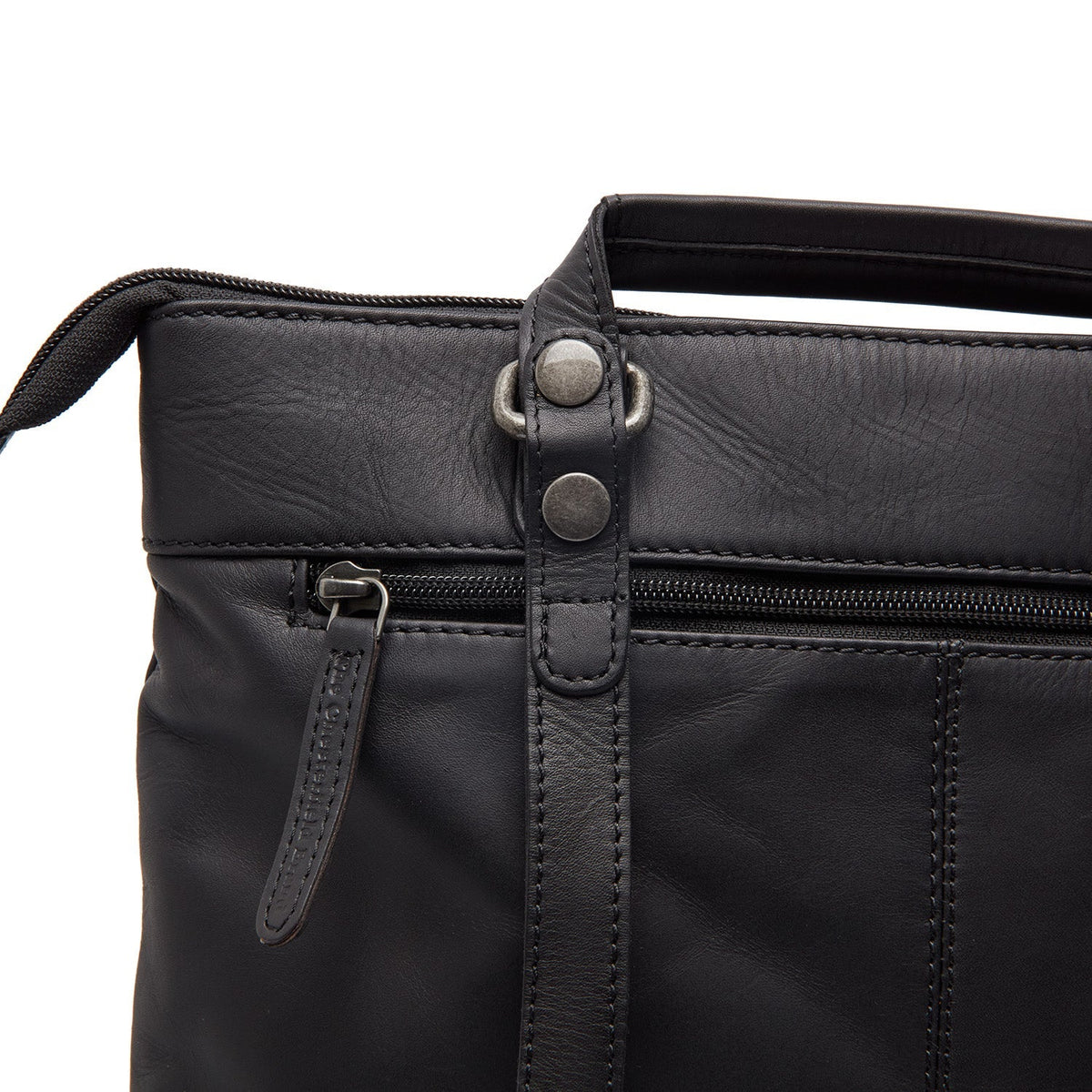 
Caldero Full-Grain Leather Laptop Backpack - Structured Side Profile Showing Gusset Depth & Expansion Capacity