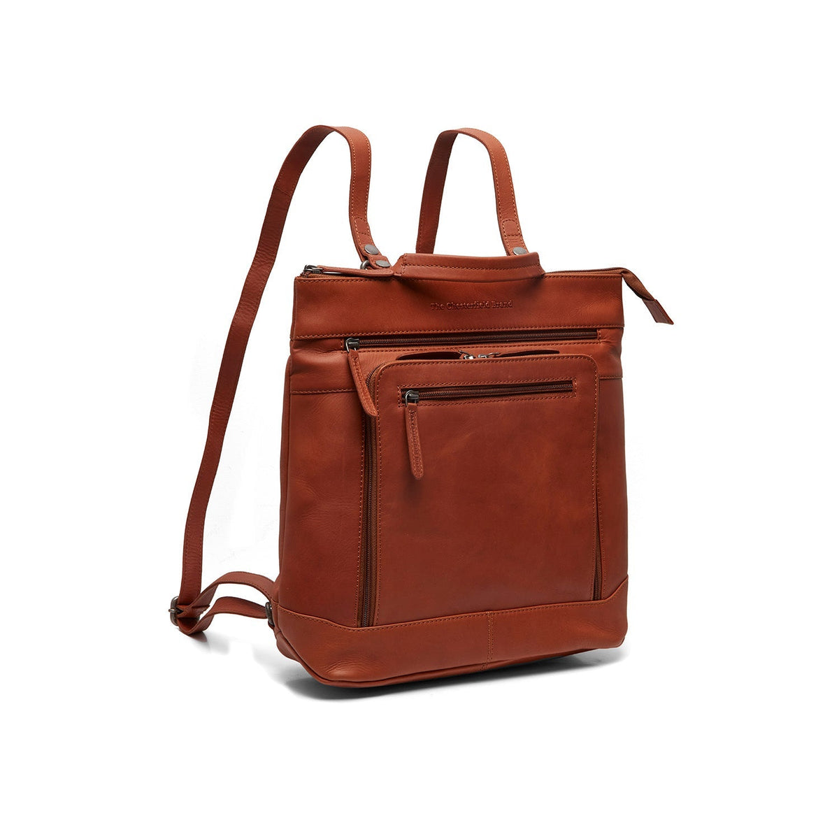 
Cognac Leather Laptop Backpack Caldero, front view