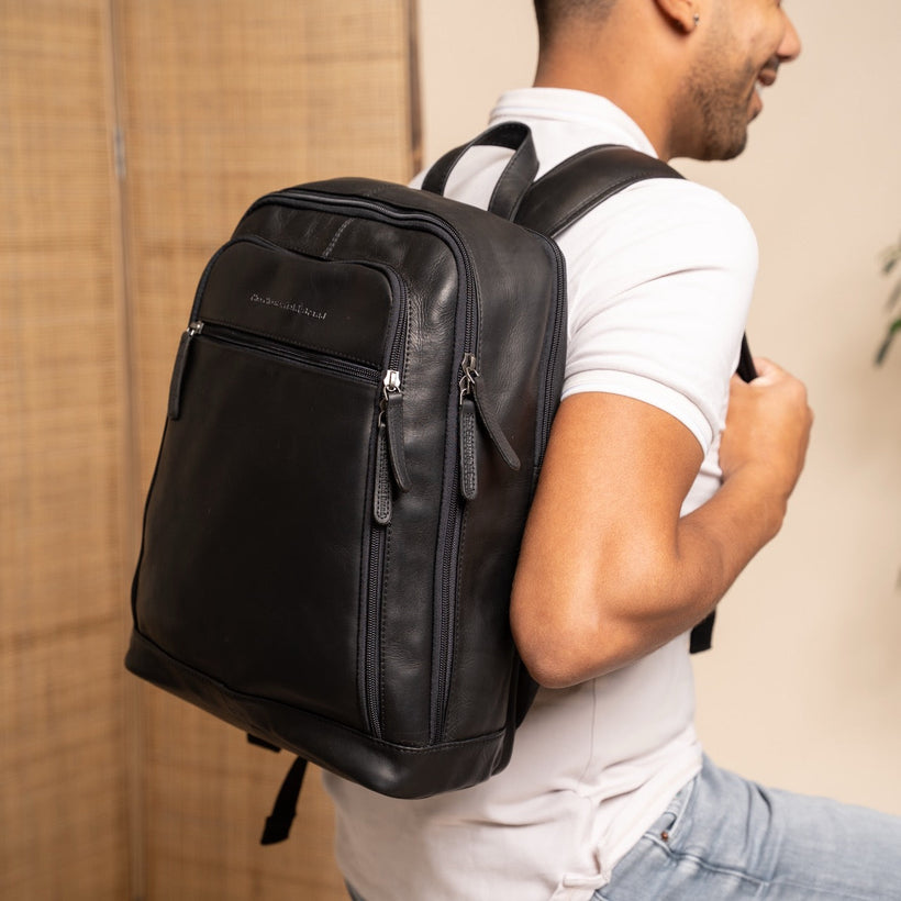 Detroit Full-Grain Leather Laptop Backpack