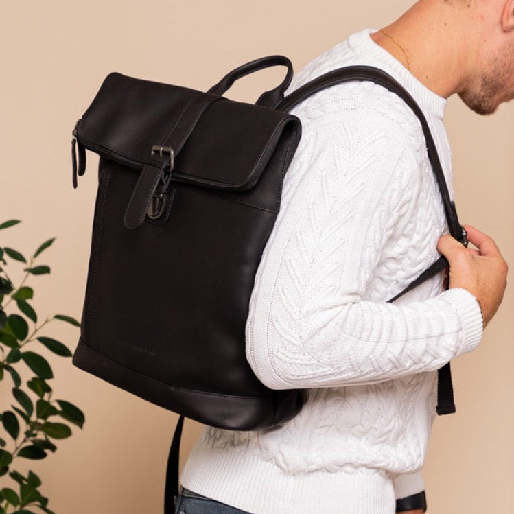 Larsson Full-Grain Leather Laptop Backpack