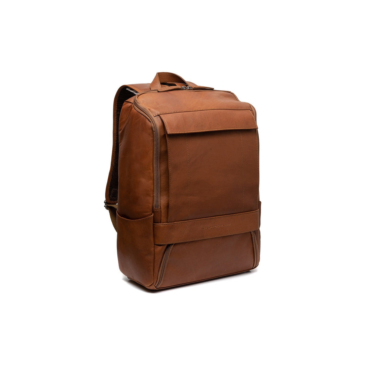 
Cognac Leather Laptop Backpack Rich, front view