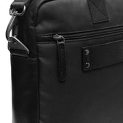 
Classic 100% Full-Grain leather Briefcase - Rear Perspective Showing Reinforced Leather Straps & Stitching