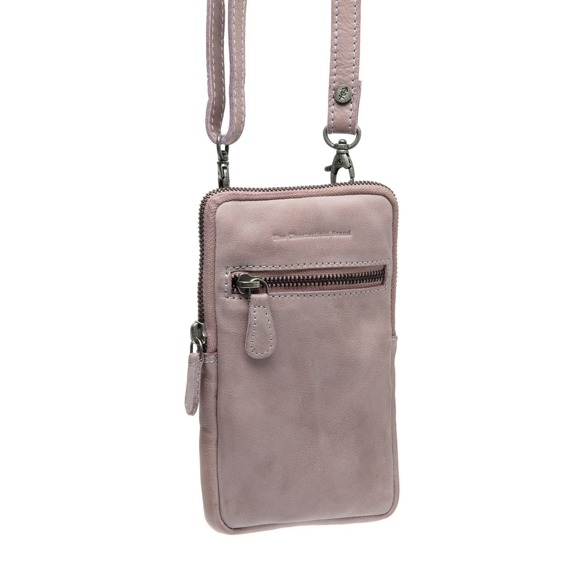 
Salta Full-Grain Leather Phone Bag in Classic 100% Full-Grain Leather - Front Profile View & Tailored Silhouette | Buy Online