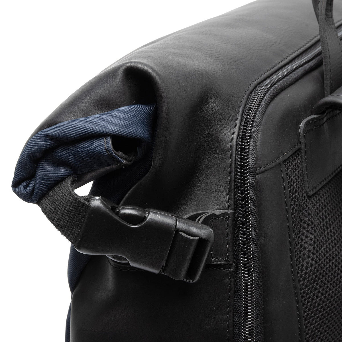 
Bornholm Full-Grain Leather Roll-top Backpack – alternate product view 3