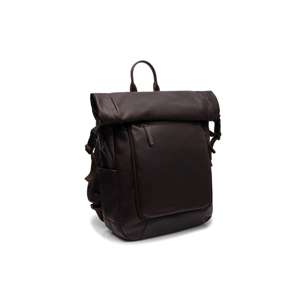
Brown Leather Roll-top Backpack Remo, front view