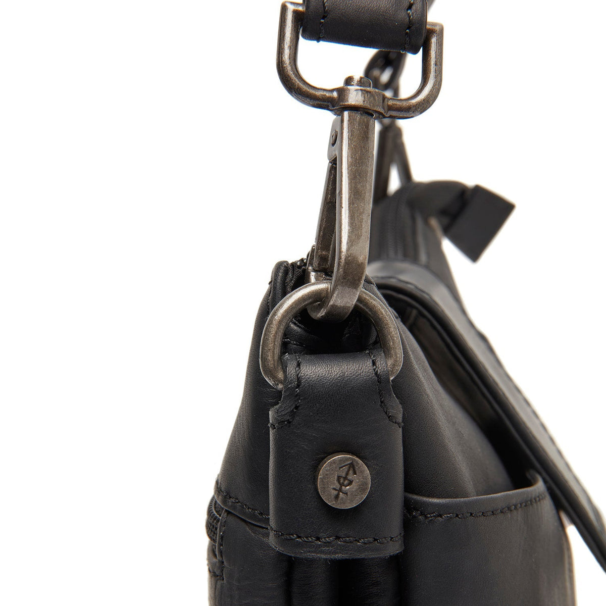 
Calora Full-Grain Leather Shoulder Bag - Structured Side Profile Showing Gusset Depth & Expansion Capacity