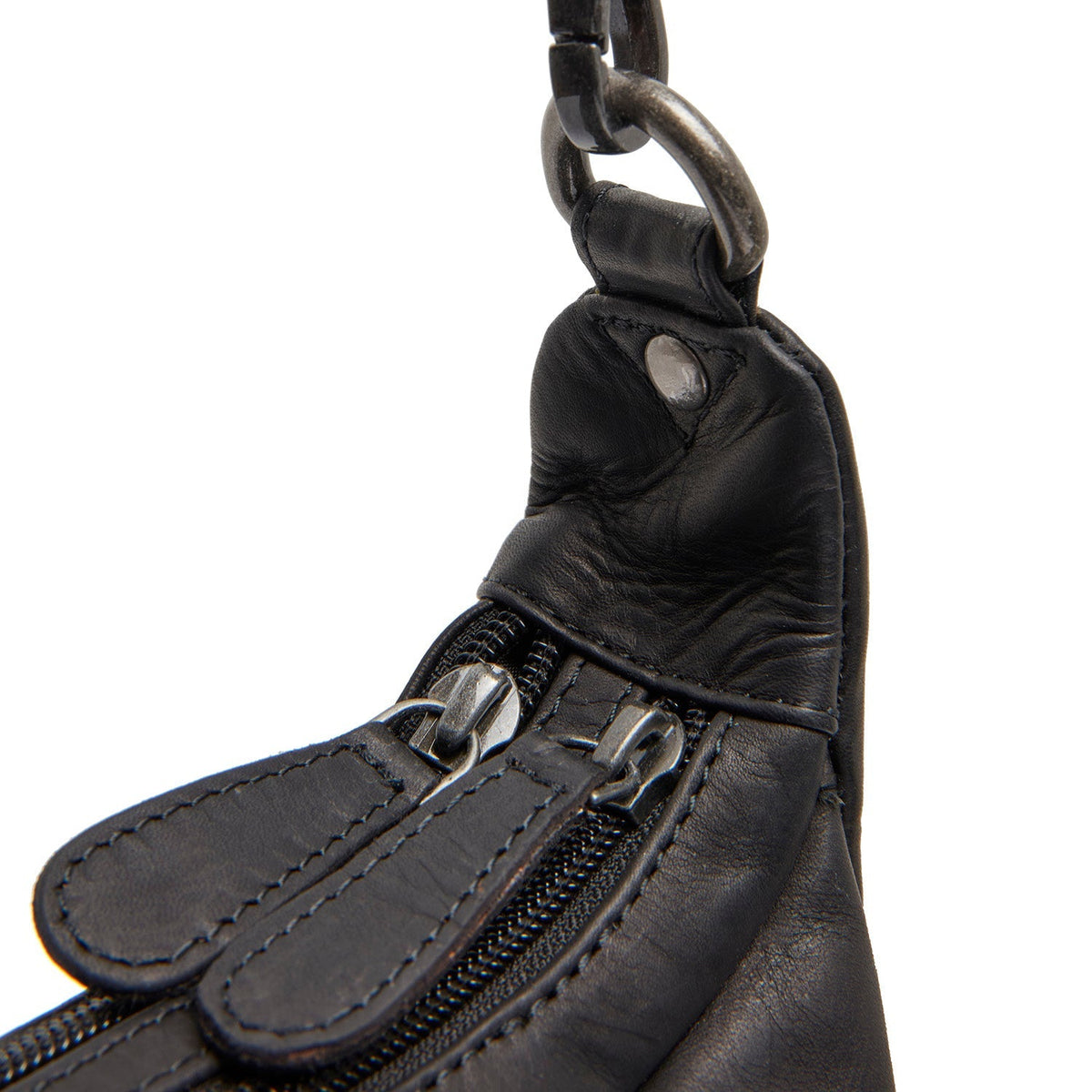 
Classic 100% Full-Grain leather Bag - Rear Perspective Showing Reinforced Leather Straps & Stitching