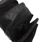 
Leather Sling Bag Riga - Structured Side Profile Showing Gusset Depth & Expansion Capacity