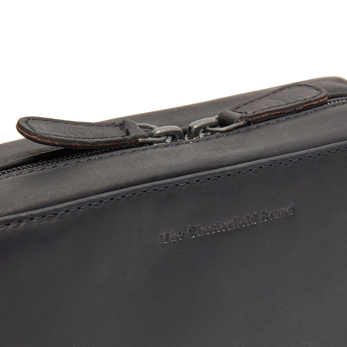 
Leather Tech-Organizer Ardan - Lateral Side Profile View Showing Sleeve Cut & Athletic Taper Fit