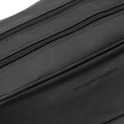 
Tailored Rib Cuffs & Hem Craftsmanship Construction Detail on Stacey Full-Grain Leather Toiletry Bag