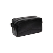 
Stefan Full-Grain Leather Toiletry Bag in Classic 100% Full-Grain Leather - Front Profile View & Tailored Silhouette | Buy Online