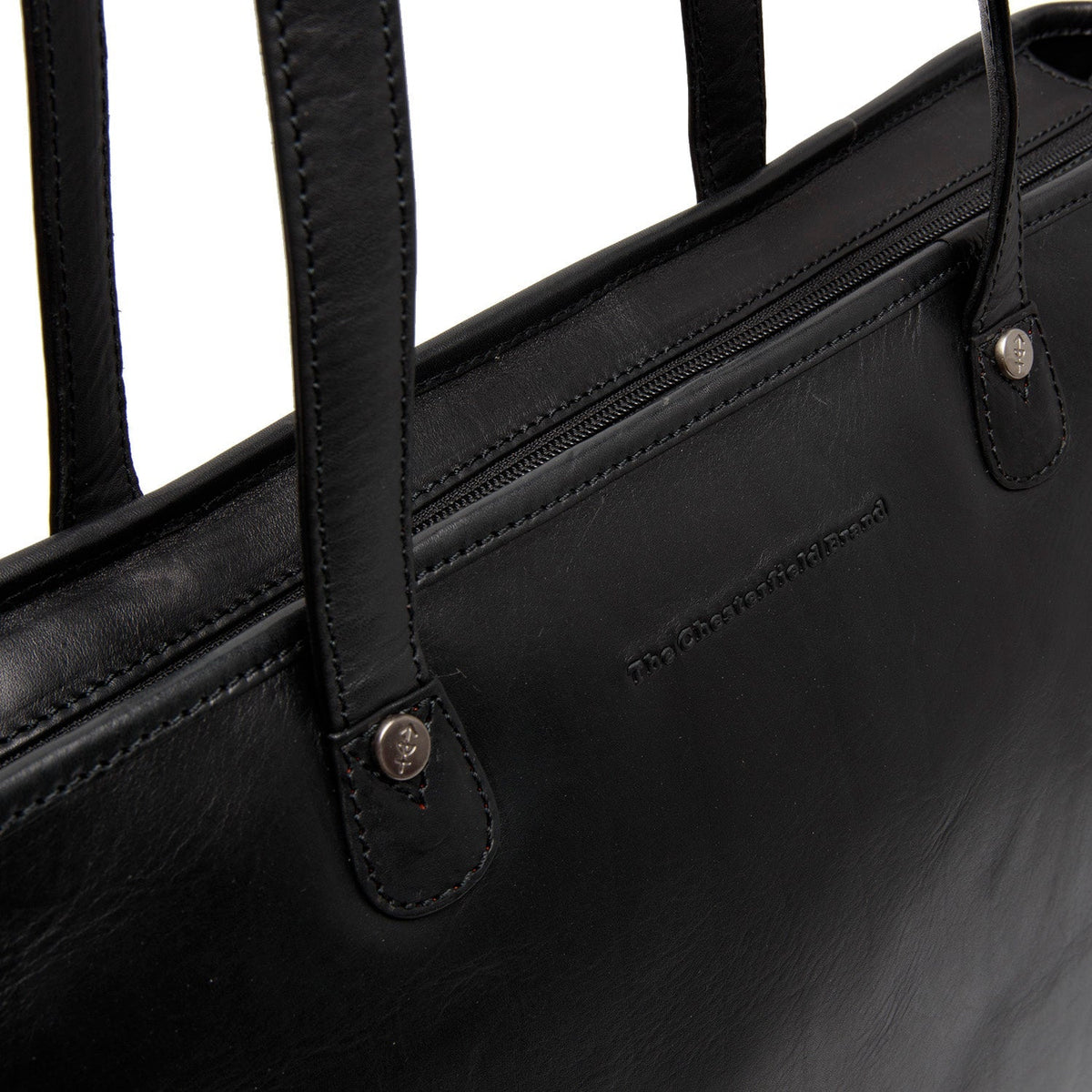 Astano Full-Grain Leather Tote Bag - Structured Side Profile Showing Gusset Depth & Expansion Capacity