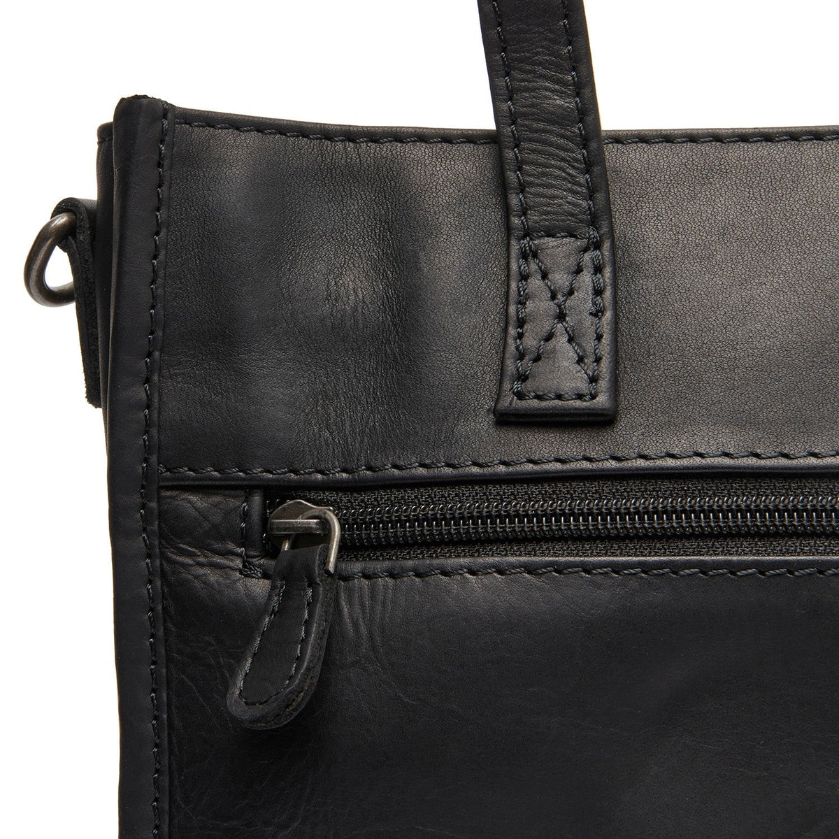 
Estella Full-Grain Leather Tote Bag - Structured Side Profile Showing Gusset Depth & Expansion Capacity