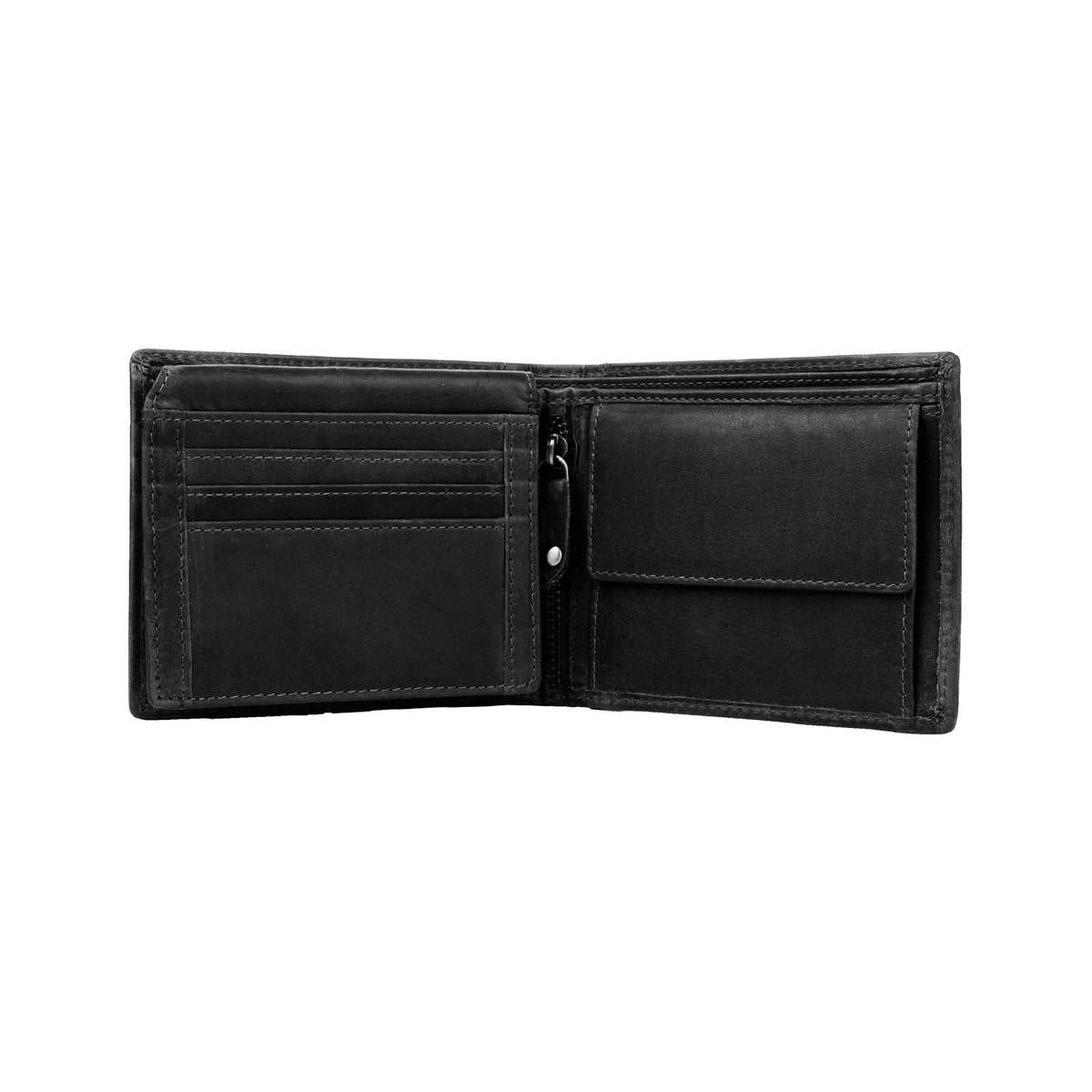 Alvina Full-Grain Leather Wallet - Structured Side Profile Showing Gusset Depth & Expansion Capacity