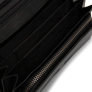 
Solid Antique Brass Hardware & Heavy-Duty Dual Zipper Detail on Arvento Full-Grain Leather Wallet