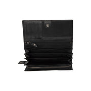 
Classic 100% Full-Grain leather Wallet - Rear Perspective Showing Reinforced Leather Straps & Stitching