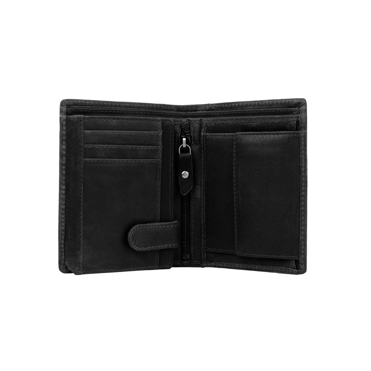 
Ethel Full-Grain Leather Wallet - Structured Side Profile Showing Gusset Depth & Expansion Capacity