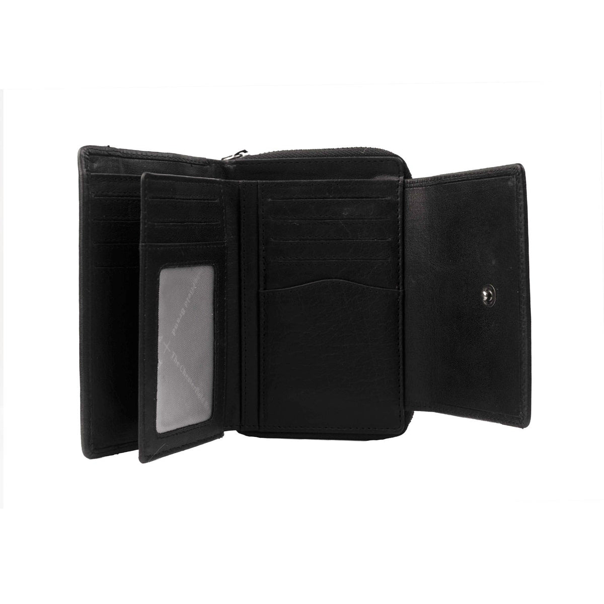 
Solid Antique Brass Hardware & Heavy-Duty Dual Zipper Detail on Hanoi Full-Grain Leather Wallet