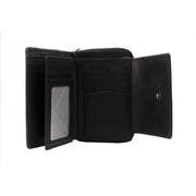 
Solid Antique Brass Hardware & Heavy-Duty Dual Zipper Detail on Hanoi Full-Grain Leather Wallet